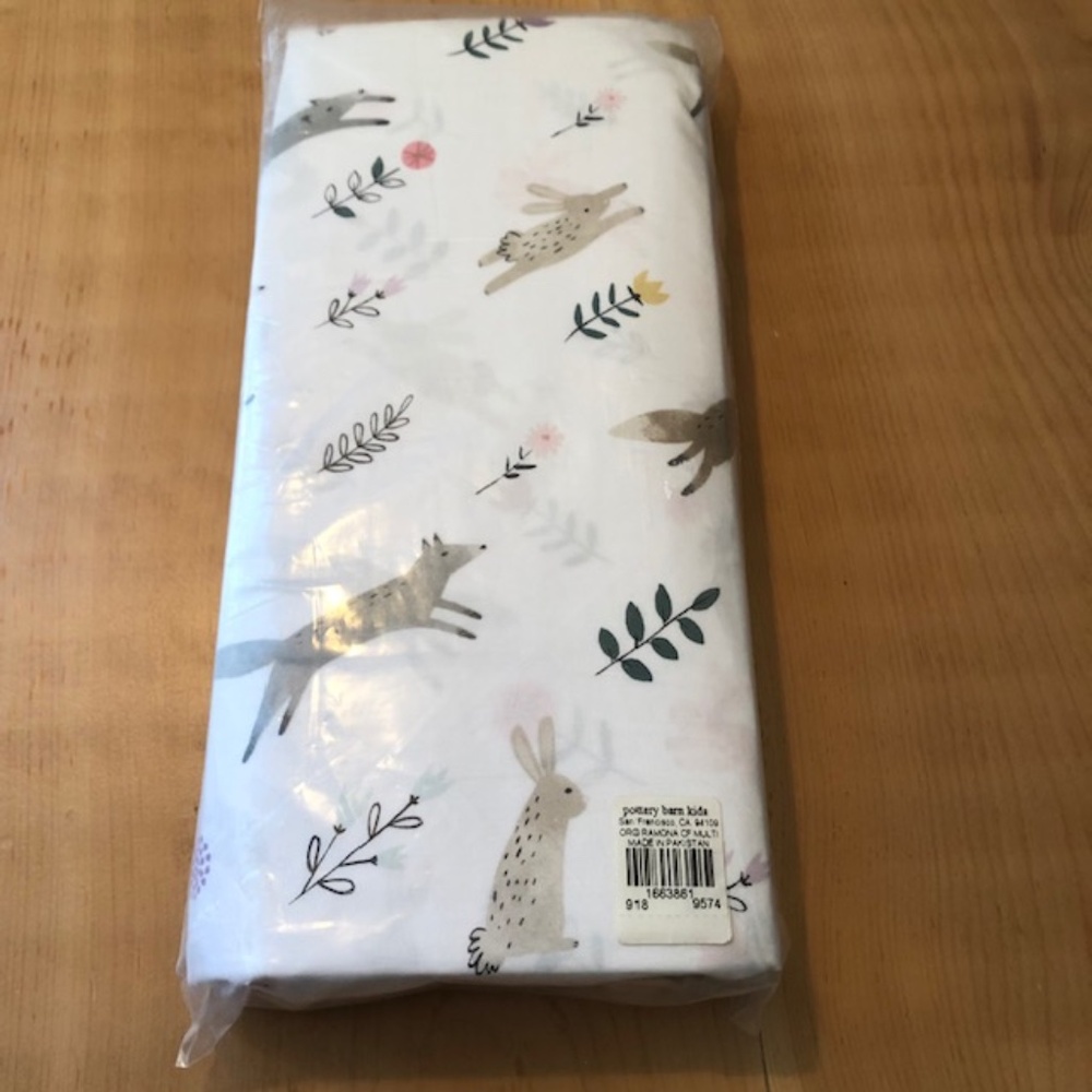 New Pottery Barn Kids Ramona Organic Crib Fitted Sheet Woodland